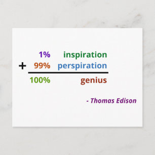 Genius is 1% inspiratie en 99% transpiratie briefkaart