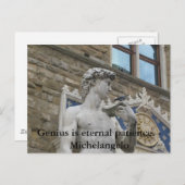 Genius is eeuwig geduld. - citaat van Michelangelo Briefkaart (Voorkant / Achterkant)