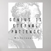 Genius is externe patiënt | Michelangelo Quote Poster (Voorkant)