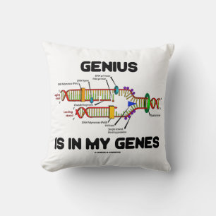 Genius is in mijn genen DNA Replication Humor Kussen