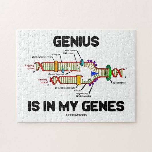 Genius is in mijn genen DNA Replication Humor Legpuzzel (Horizontaal)
