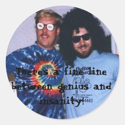 Genius krankzinnigheid Sticker (klein) (Voorkant)