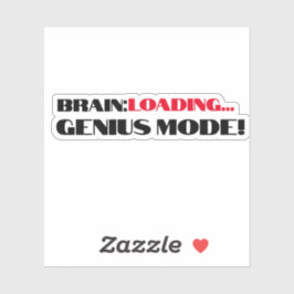 Genius Mode motivatie witte zwarte rode sticker