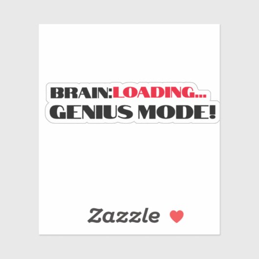 Genius Mode motivatie witte zwarte rode sticker (Vel)
