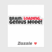 Genius Mode motivatie witte zwarte rode sticker (Vel)