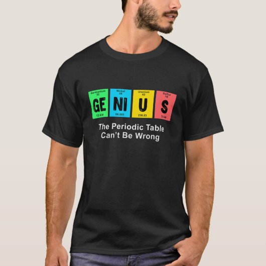 Genius Periodic Table Chemie T-shirt (Voorkant)