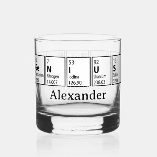 Genius Periodic Table Graduation Gift Whisky Glas