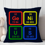 Genius Periodic Table of Elements Science Decor Kussen<br><div class="desc">Mooie moderne decoratieve accenten werpen kussen. Ideaal voor de bank of het bed. Stomme huisdecor voor elke kamer. Kies uw eigen vorm: vierkant,  rechthoek,  lumbaal of rond.</div>