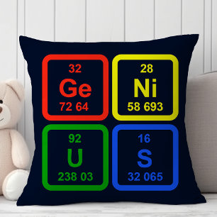 Genius Periodic Table of Elements Science Decor Kussen