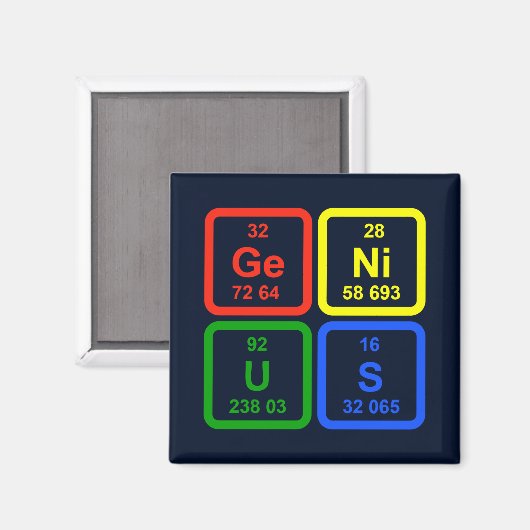 Genius Periodic Table of Elements Science Magneet (Voorkant / Achterkant)
