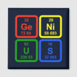 Genius Periodic Table of Elements Science Magneet<br><div class="desc">Genius Periodic Table of Elements Science magnet . De primaire kleur wetenschappelijke lijst van elementen ontwerp. Ideaal voor elke geek,  nerd of wetenschapsmacht.</div>