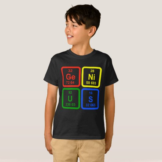 Genius Periodic Table of Elements Science T-shirt (Voorkant volledig)