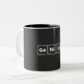 Genius - Periodic Table Tweekleurige Koffiemok (Voorkant links)