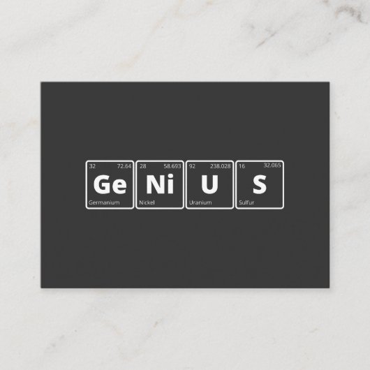 Genius - Periodic Table Visitekaartje (Voorkant)