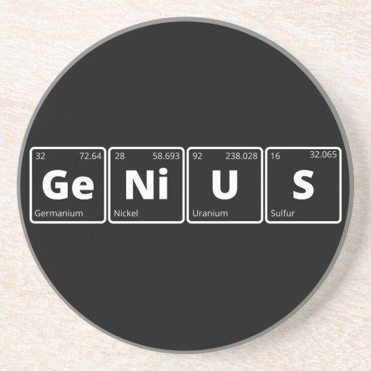 Genius - Periodic Table Zandsteen Onderzetter (Voorkant)