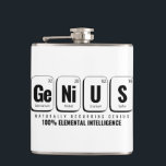 GENiUS Periodiek Systeem - Funny Science Design Heupfles<br><div class="desc">GENiUS Periodic Table Design – Germanium, Nikkel, Uranium, Zwavel | Grappig Science Design voor nerds, studenten en docenten. Ontgrendel je innerlijke wetenschapper met dit slimme "GENiUS" -ontwerp dat is uitgewerkt met echte periodieke tafelelementen: Ge (Germanium, 32), Ni (Nikkel, 28), U (Uranium, 92), S (Zwavel, 16). Perfect voor wetenschapsliefhebbers, scheikunde geeks,...</div>