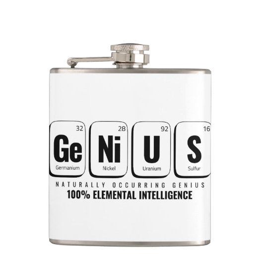 GENiUS Periodiek Systeem - Funny Science Design Heupfles (Voorkant)
