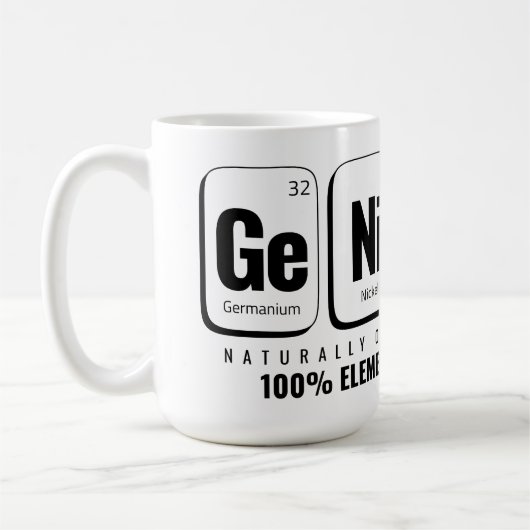 GENiUS Periodiek Systeem - Funny Science Design Koffiemok (Links)