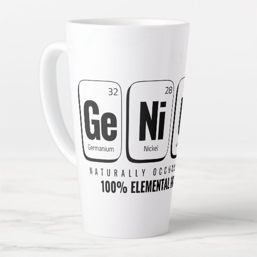 GENiUS Periodiek Systeem - Funny Science Design Latte Mok (Linkerhoek)