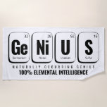 GENiUS Periodiek Systeem - Funny Science Design Strandlaken<br><div class="desc">GENiUS Periodic Table Design – Germanium, Nikkel, Uranium, Zwavel | Grappig Science Design voor nerds, studenten en docenten. Ontgrendel je innerlijke wetenschapper met dit slimme "GENiUS" -ontwerp dat is uitgewerkt met echte periodieke tafelelementen: Ge (Germanium, 32), Ni (Nikkel, 28), U (Uranium, 92), S (Zwavel, 16). Perfect voor wetenschapsliefhebbers, scheikunde geeks,...</div>