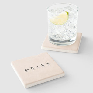 'Genius' Periodiek Systeem - Zachte Blush Beige Stenen Onderzetter