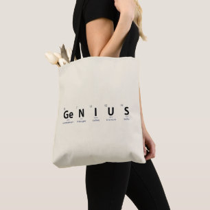 'Genius' Periodiek Systeem - Zachte Ivoren Minimal Tote Bag
