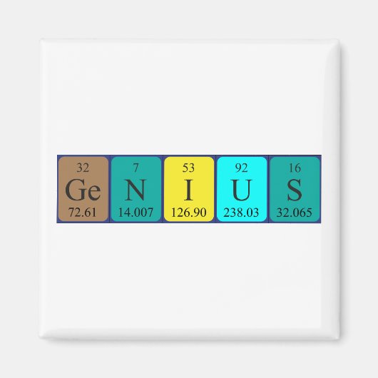Genius periodiek table name magnet (Voorkant)