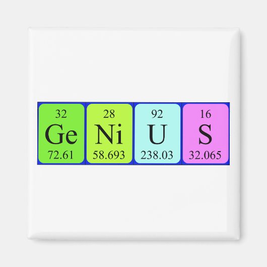 Genius periodiek table name magnet (Voorkant)