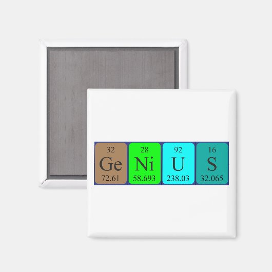 Genius periodiek table name magnet (Voorkant / Achterkant)