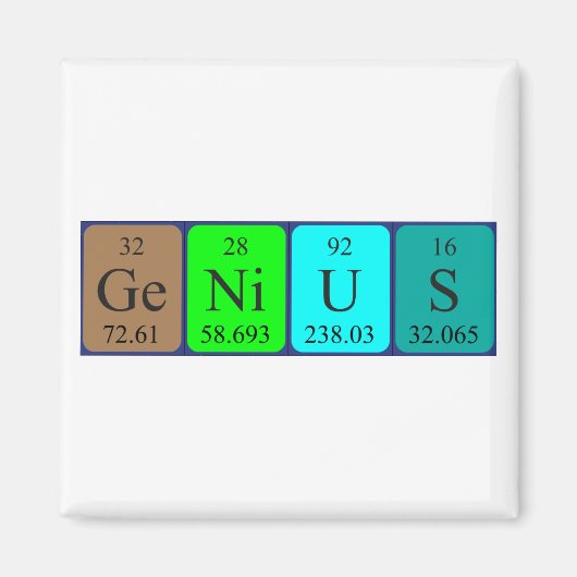 Genius periodiek table name magnet (Voorkant)