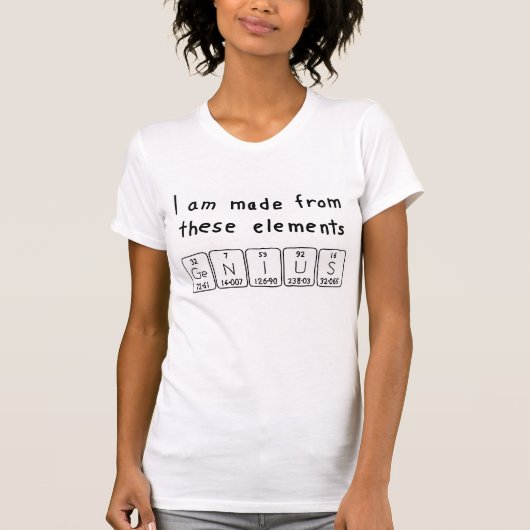 Genius periodiek table name shirt (Voorkant)