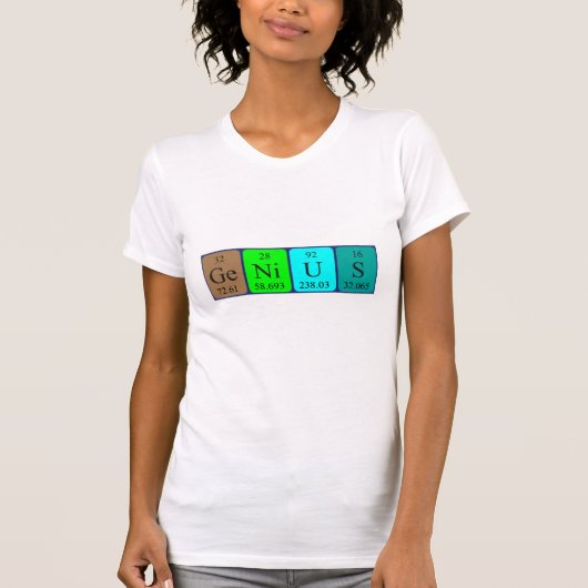 Genius periodiek table name shirt (Voorkant)