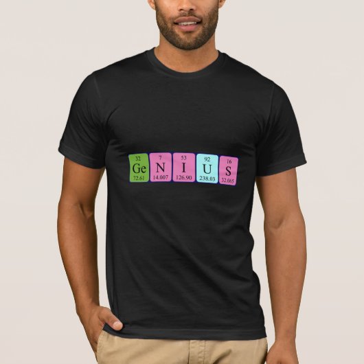 Genius periodiek table name shirt (Voorkant)