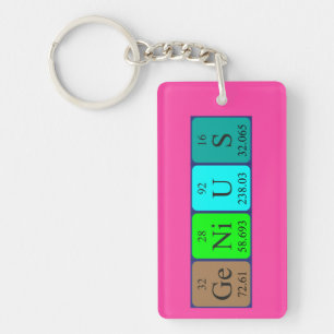 Genius periodieke lijst - naamsleutelwoord sleutelhanger