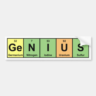 Genius - Periodieke Lijst van Elementen Producten Bumpersticker