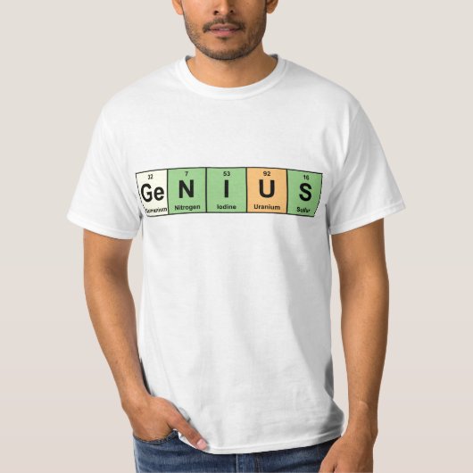 Genius - Periodieke Lijst van Elementen Producten T-shirt (Voorkant)