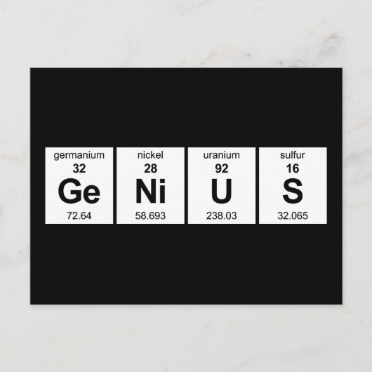 GeNiUS Periodieke Tabel Briefkaart (Voorkant)