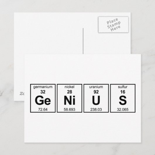 GeNiUS Periodieke Tabel Briefkaart (Voorkant / Achterkant)