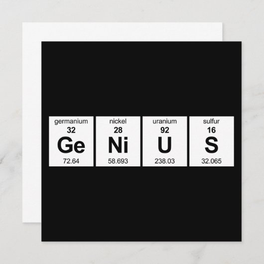 GeNiUS Periodieke Tabel Kaart (Voorkant / Achterkant)