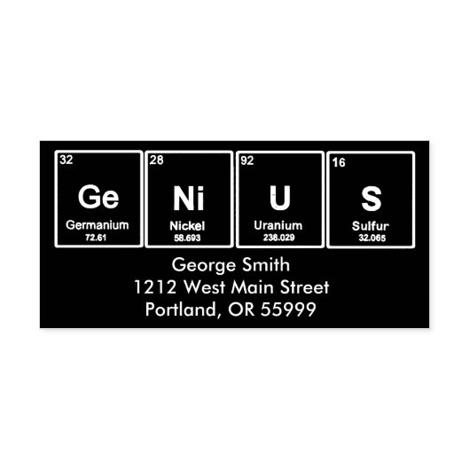 GeNiUS Periodieke tabelelementen aangepaste stempe Rubberstempel (Afrduk)