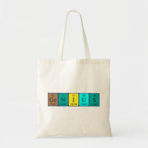 Genius periodieke table name canvas tas