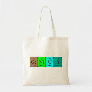 Genius periodieke table name canvas tas