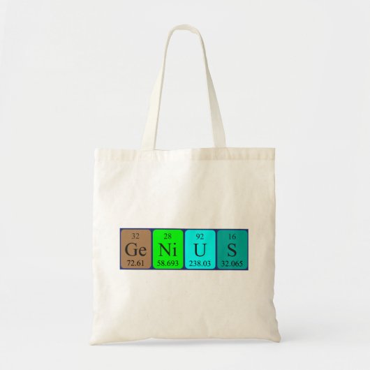 Genius periodieke table name canvas tas (Voorkant)