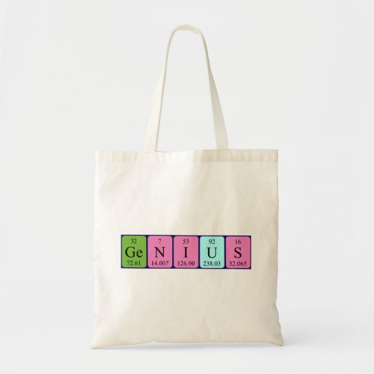 Genius periodieke table name canvas tas (Voorkant)