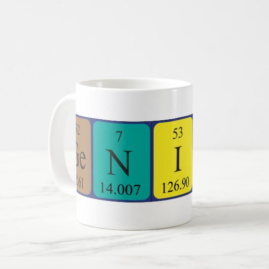 Genius periodieke table name mok (Voorkant links)