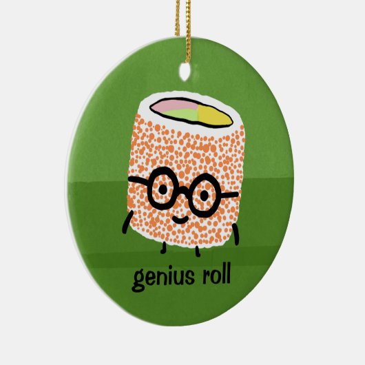 Genius Roll | Sushi Roll met bril Cute Geek Keramisch Ornament (Rechts)
