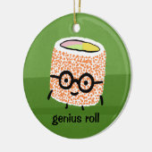 Genius Roll | Sushi Roll met bril Cute Geek Keramisch Ornament (Links)