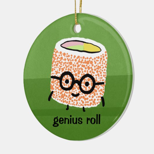 Genius Roll | Sushi Roll met bril Cute Geek Keramisch Ornament (Links)