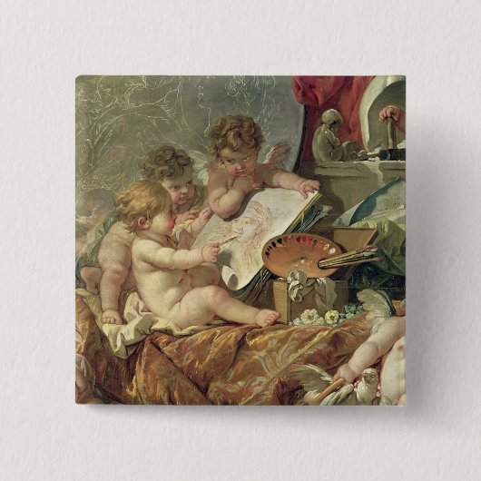 Genius Teaching the Arts, 1761 Vierkante Button 5,1 Cm (Voorkant)