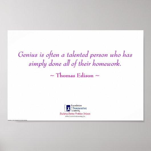 Genius = thuiswerk poster (Voorkant)